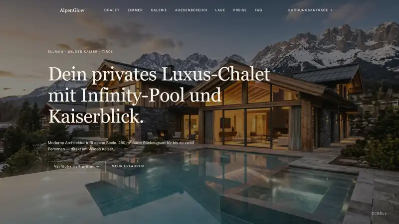 Website AlpenGlow Startseite