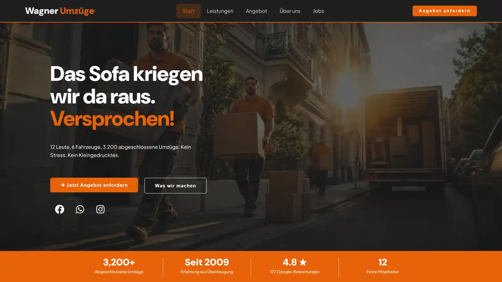 Website Wagner-Umzuege Startseite