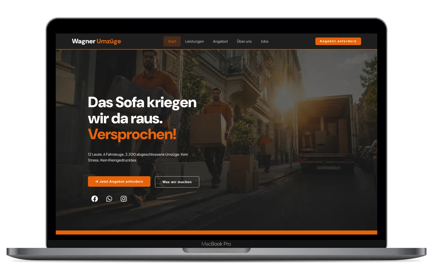 Website Wagner-Umzuege auf Laptop