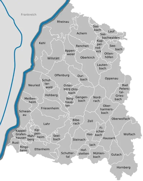 Ortenaukreis Kartenausschnitt